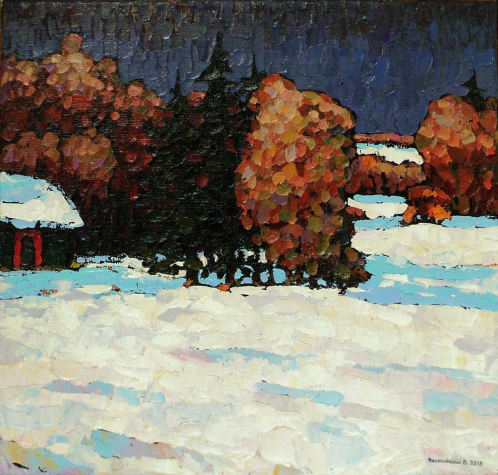 Рыжая листва.