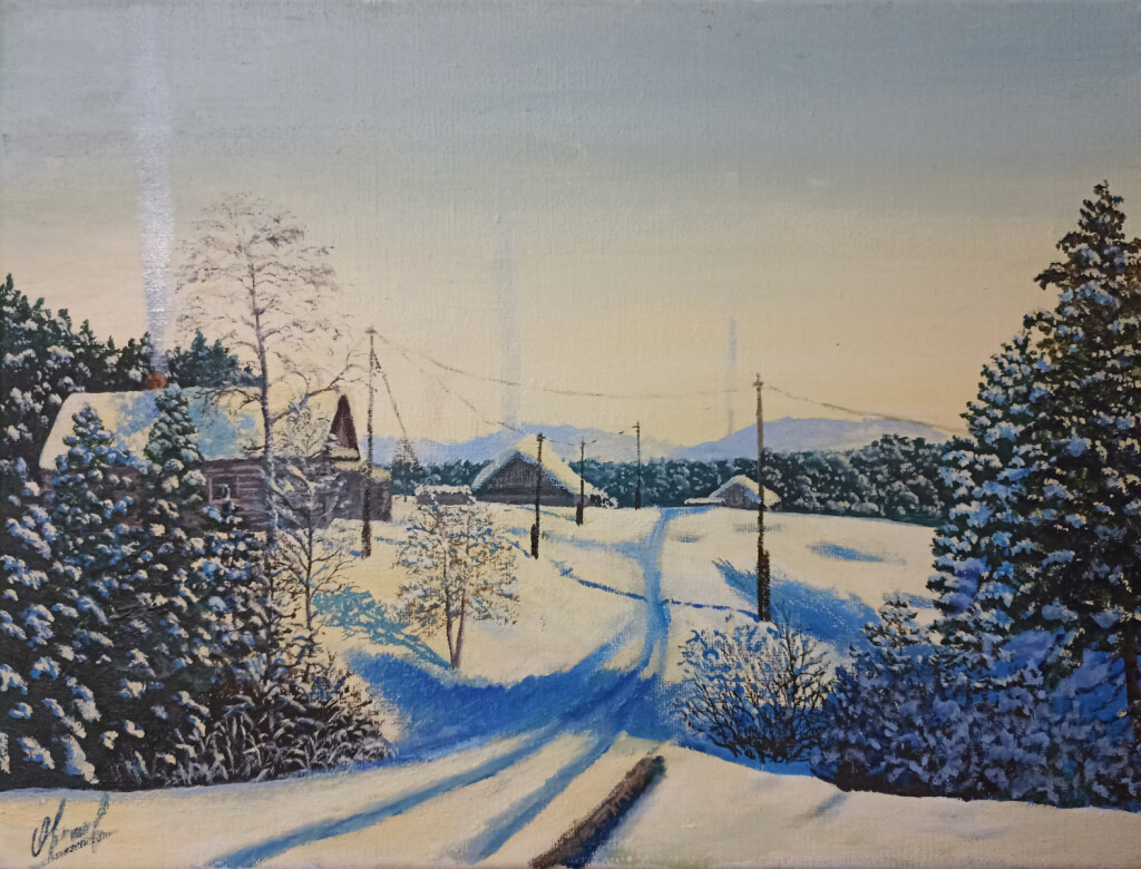 Морозный день у берега Бирюсы