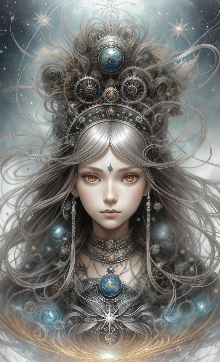 Серебристая девушка стимпанк