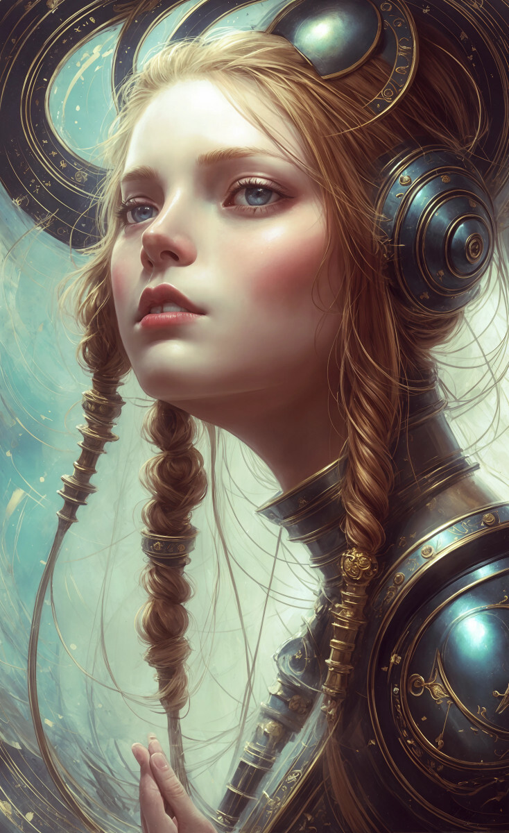 Рыжая девушка с косами