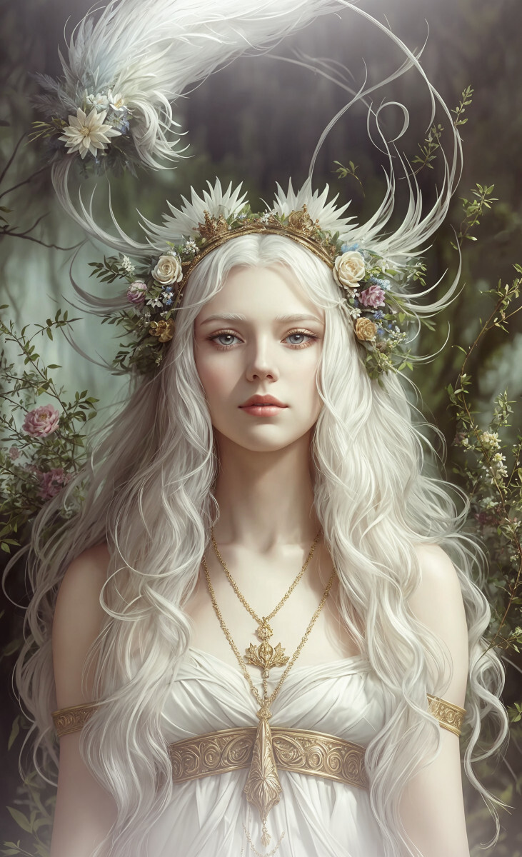 Блондинка в цветах