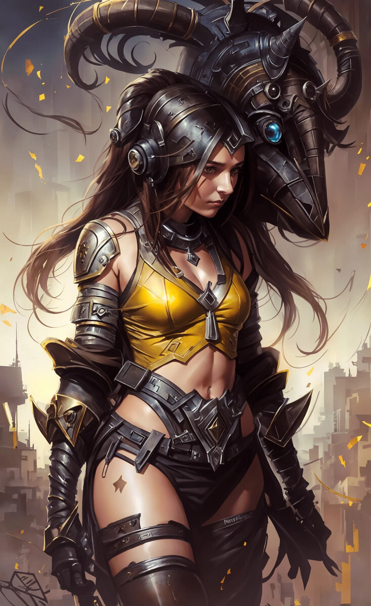 Девушка с маской монстра