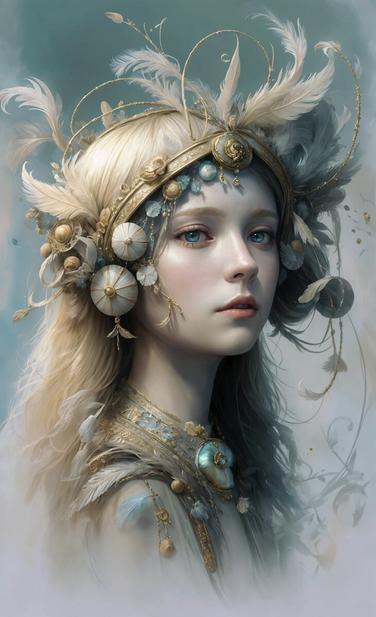 Блондинка с перьями