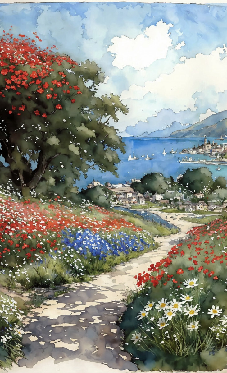 Городок у озера