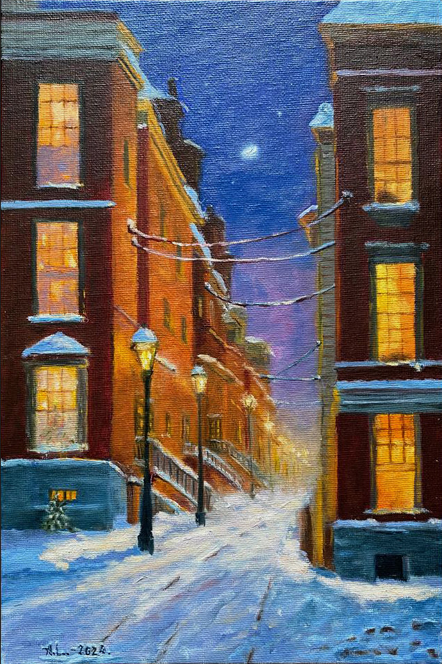 Зима. Улица. Фонарь.