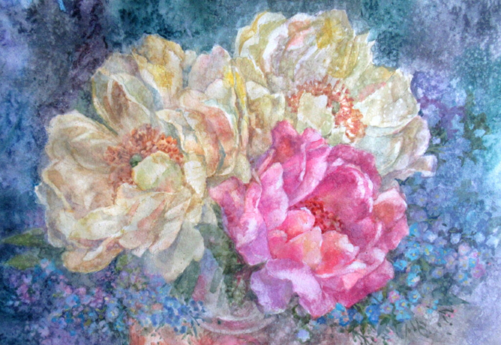 Букет с пионами