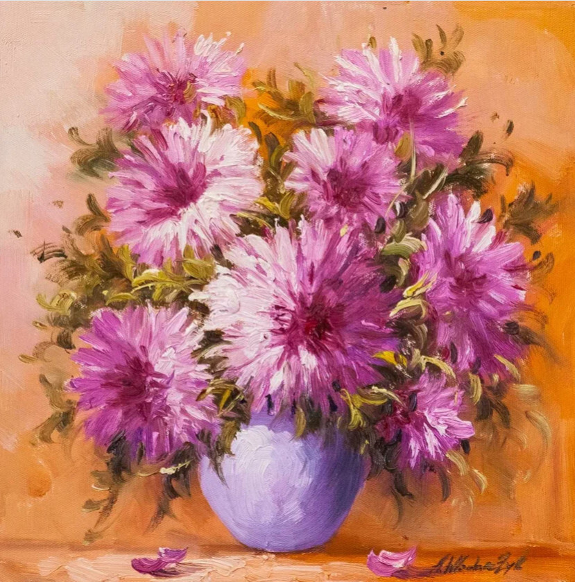 Садовые астры в вазе