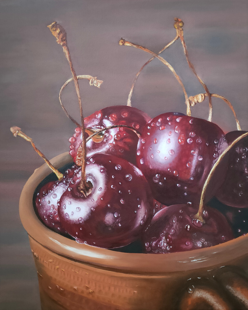 Черешня в каплях