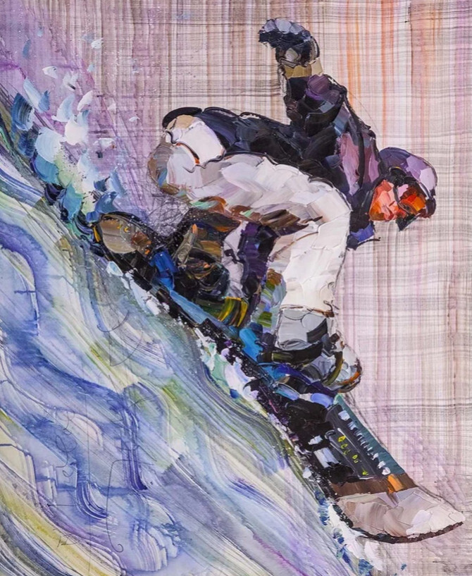 Сноубордист. Спуск с Эвереста