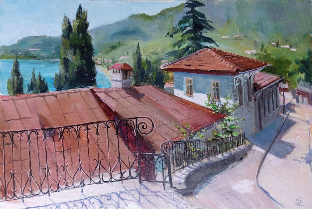 "Летний Гурзуф. Вид с ул. Ленинградской"