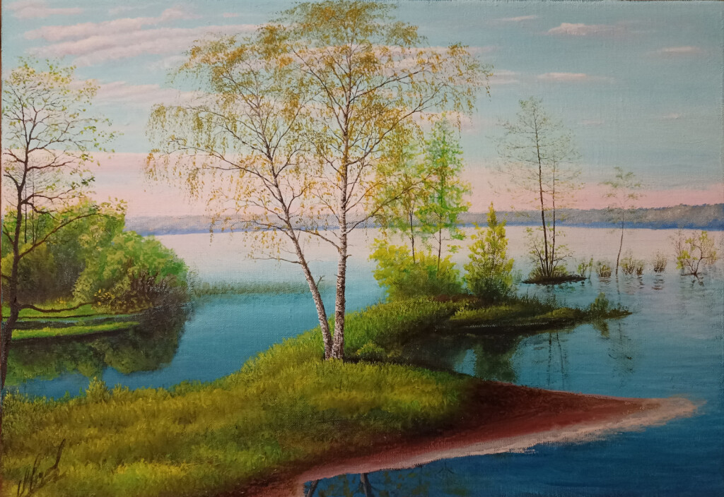 Утро весеннего половодья. Лемболовское озеро.