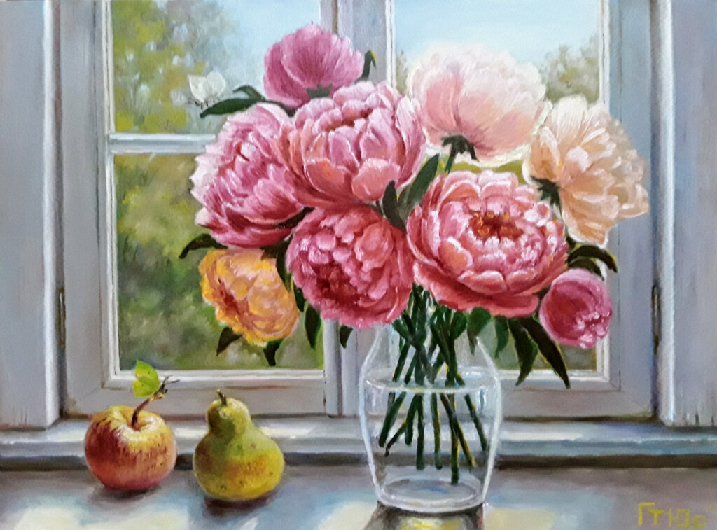 Пионы у окна
