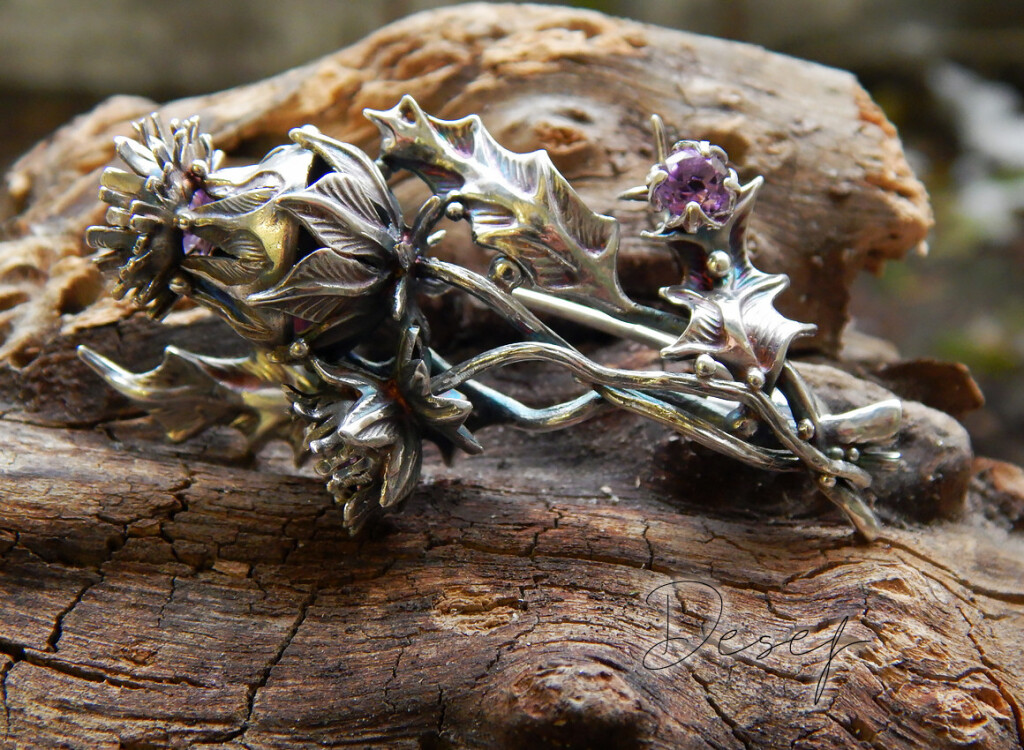 Брошь чертополох облегченый