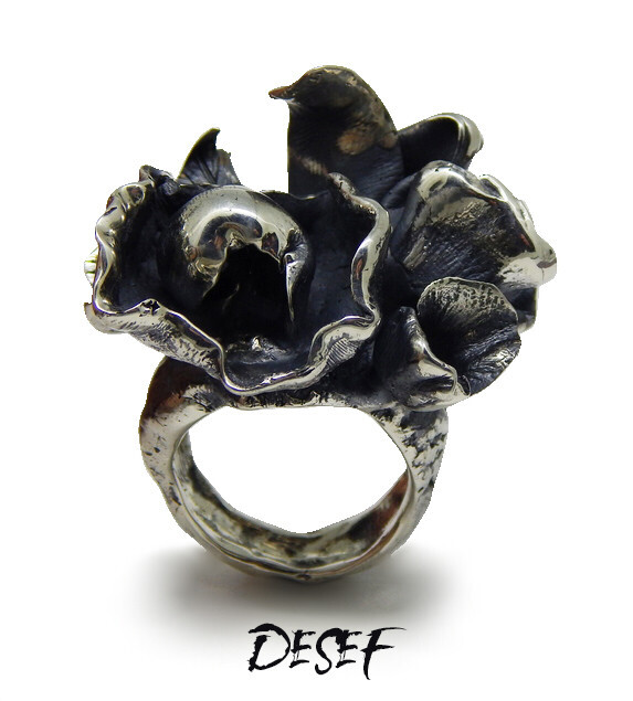 Кольцо цветок Врубеля