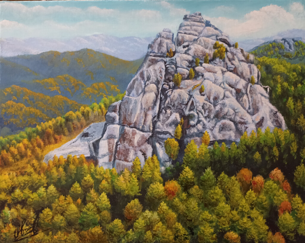 Краснояоские столбы. Скала первый столб