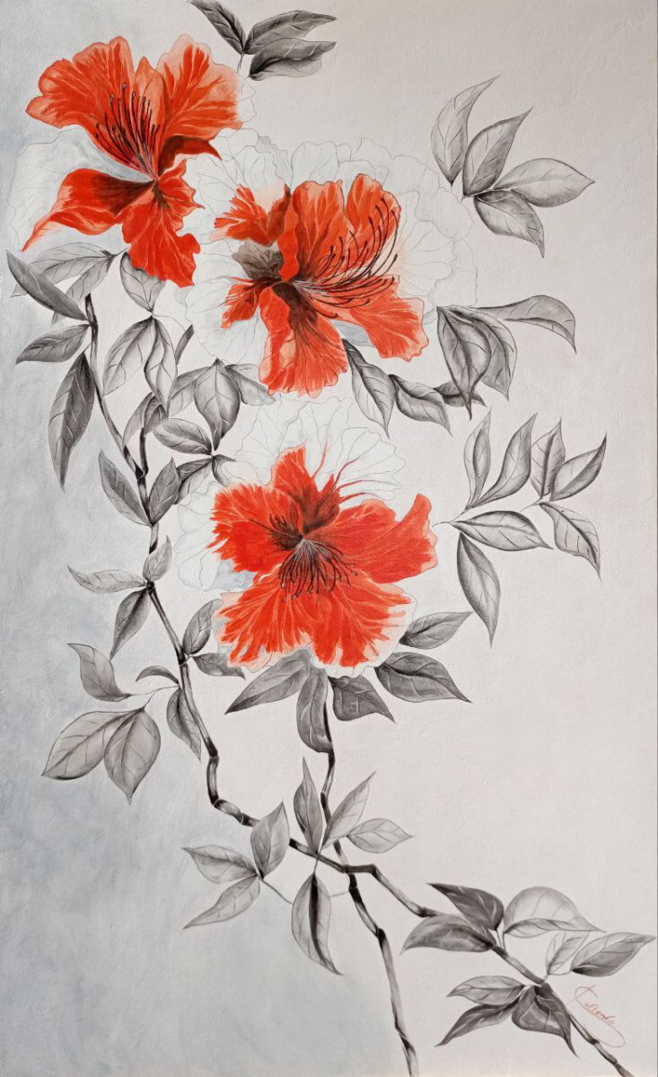 Алые азалии