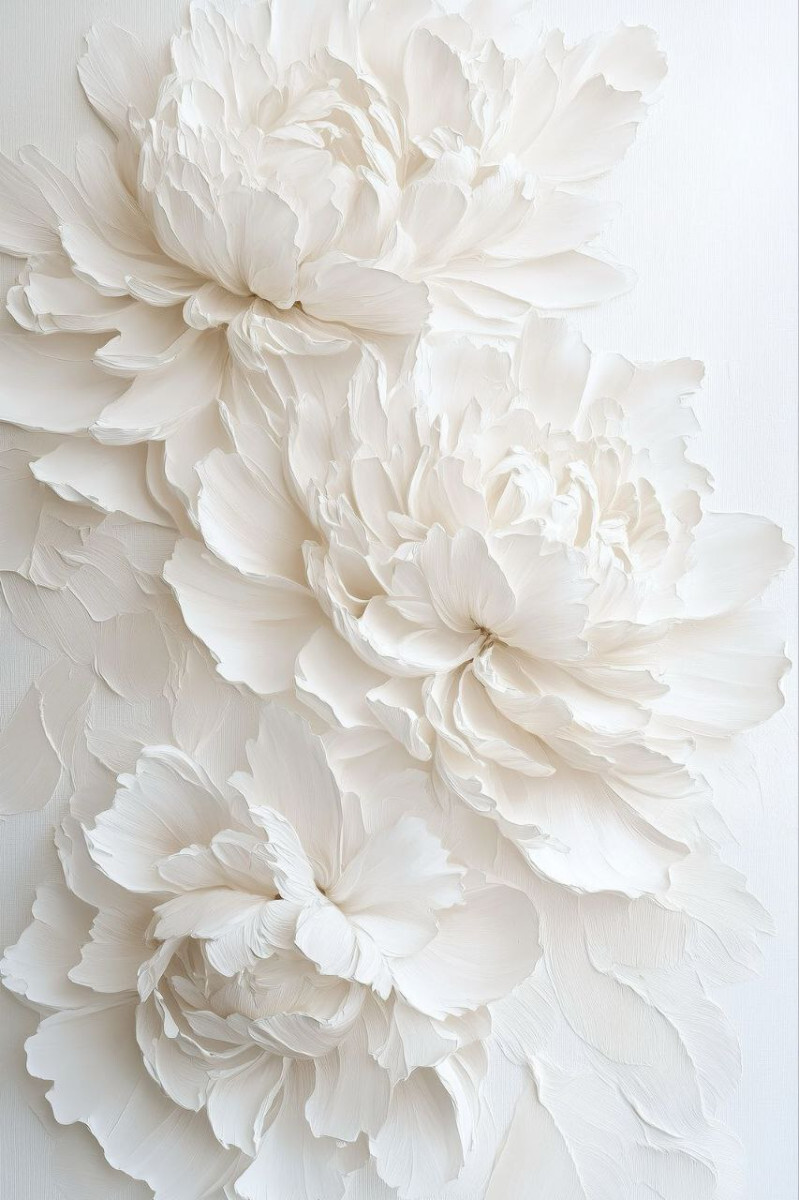 Белые пионы Пышность мгновения