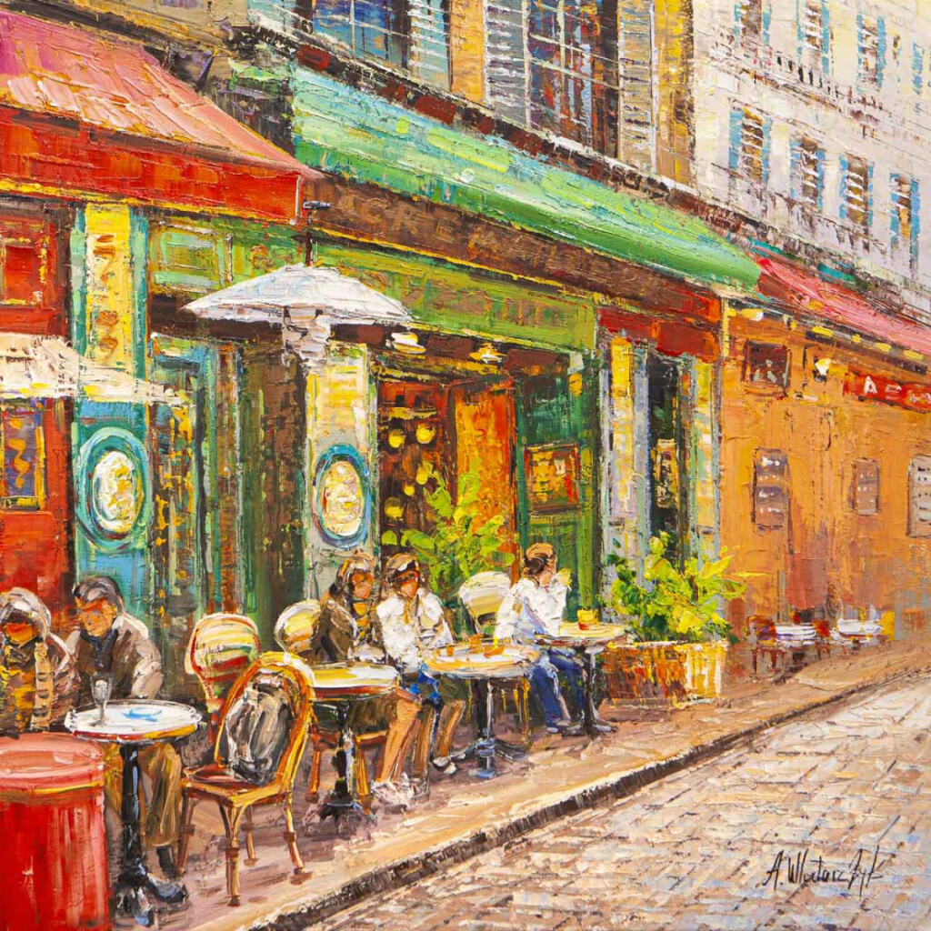 Поздний завтрак в уютном кафе. Франция