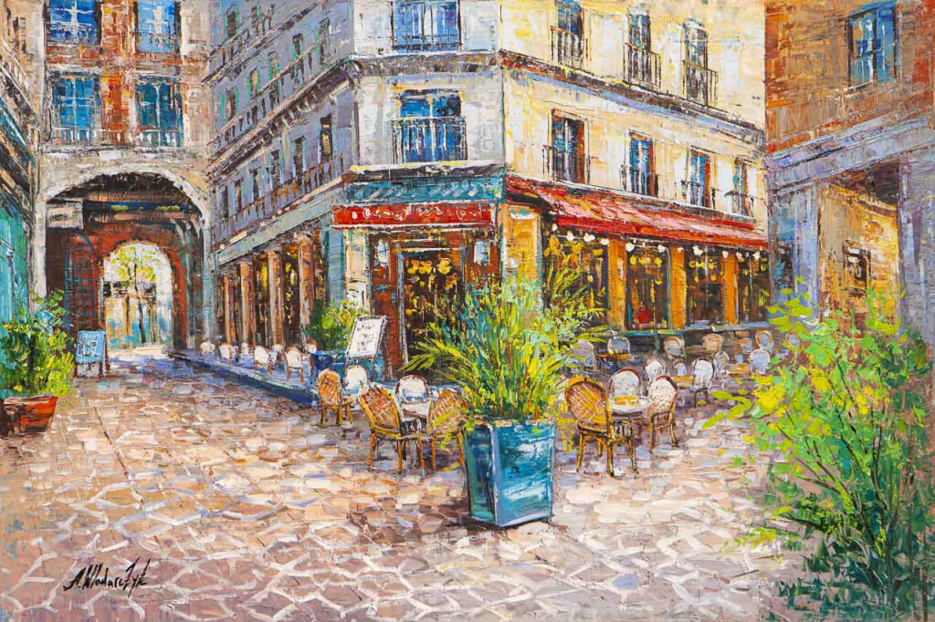 Французское кафе. Раннее утро