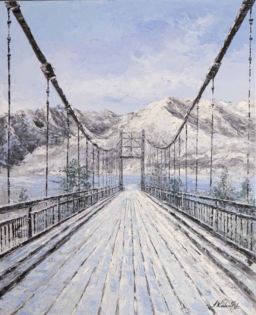 Алтай. Ороктойский мост зимой