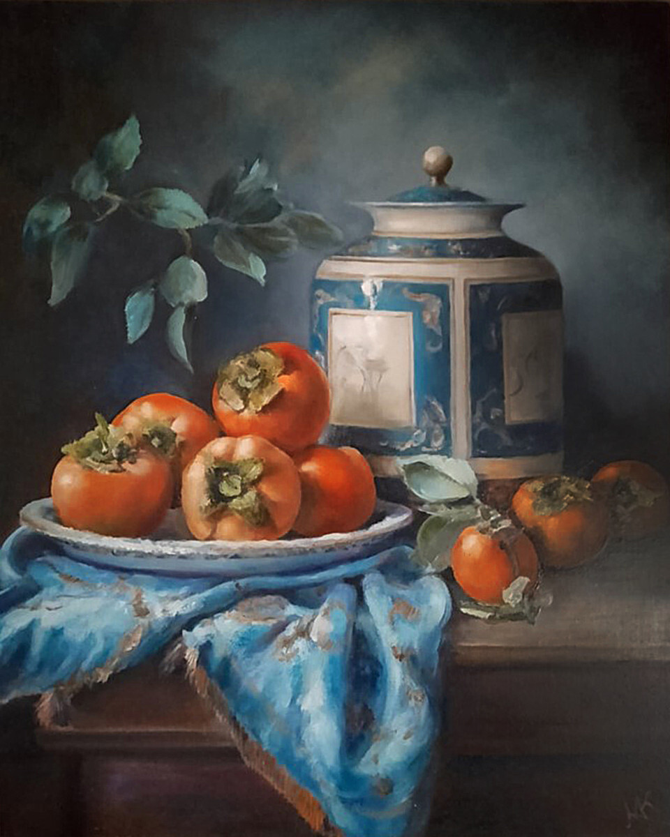 Хурма  с китайской вазой