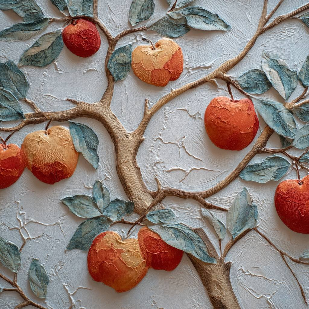 Дерево 3д Яблонeвый цвет