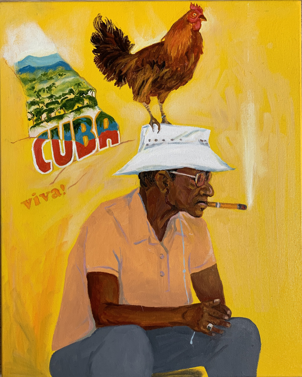 Кубинец с птицей