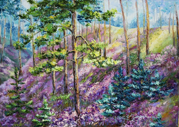 Весна, багульник цветет