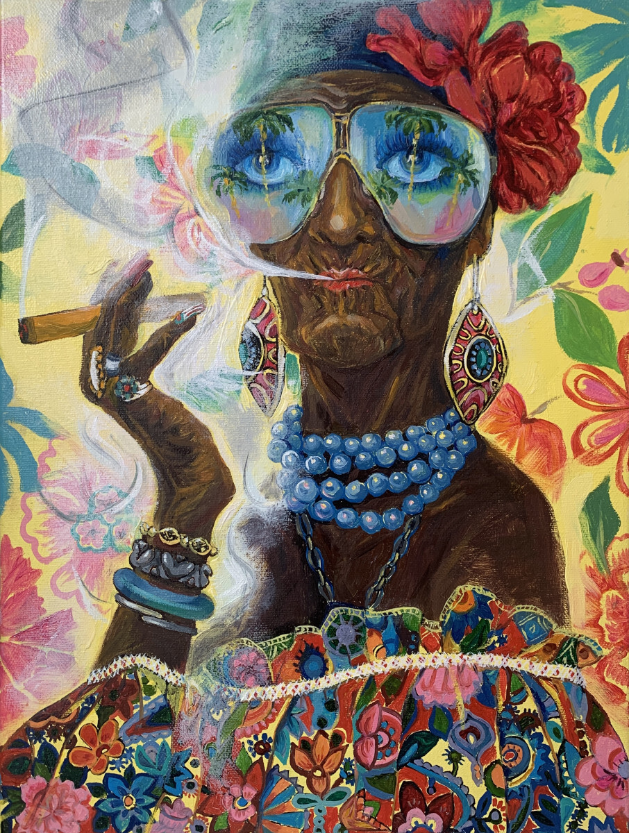 Кубинка с сигарой