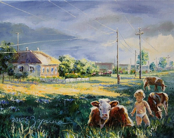 Детство, деревенский пейзаж