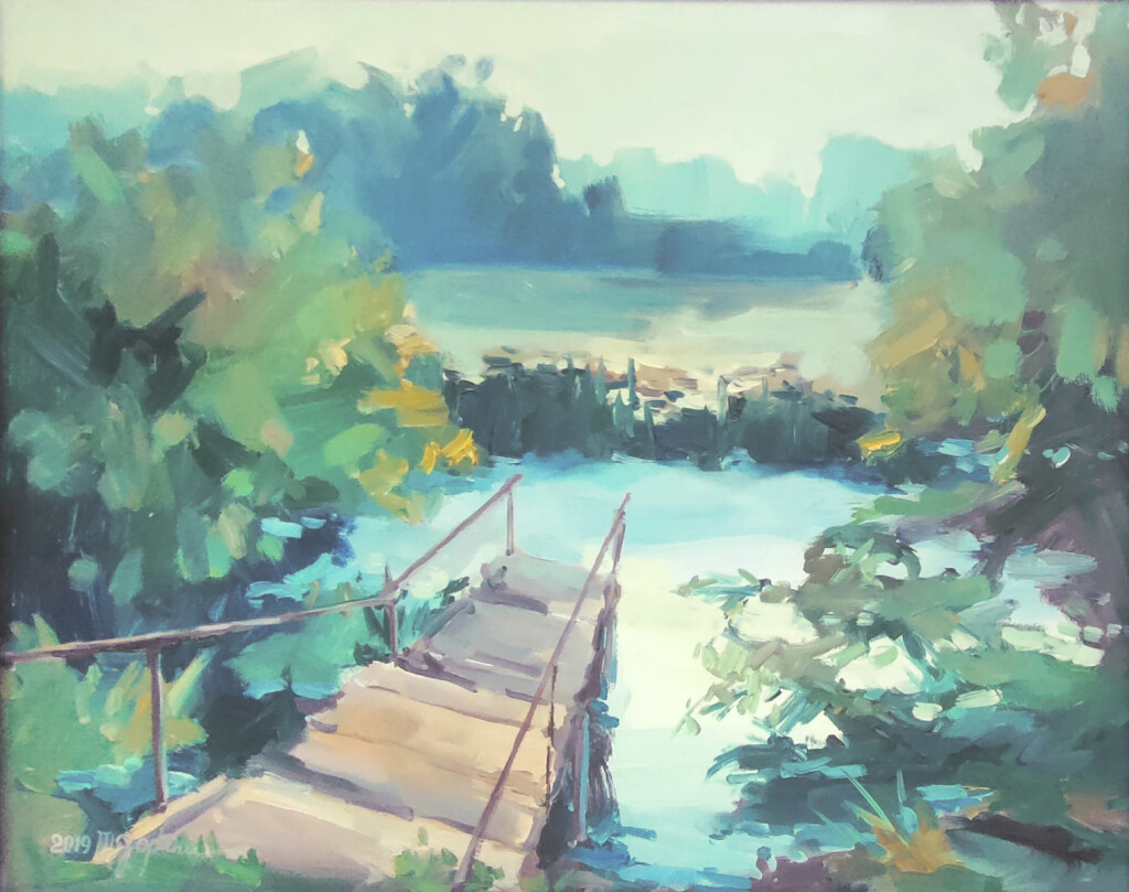 Природа, река, мостик у реки