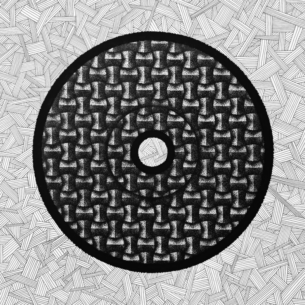 Картина черно-белая Ребра Обьемная графика Орнамент Абстракция Пластинка