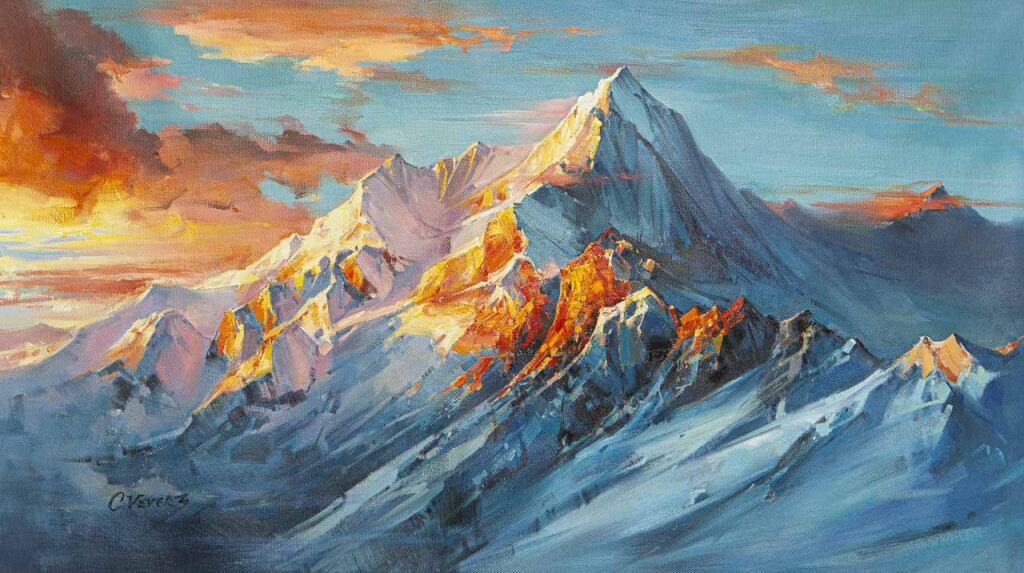 Горы под вуалью снега