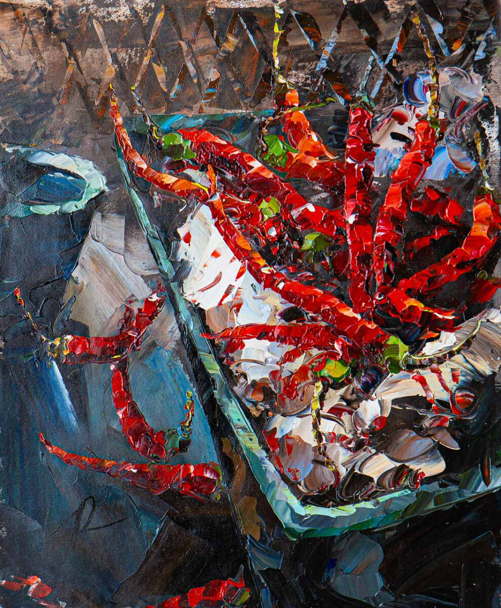 Готовим острый чили. Натюрморт с перчиками