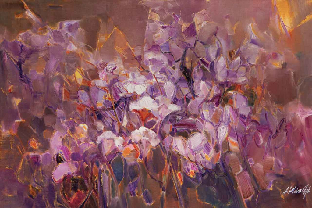 Розовые цветы. Почти абстракция. N 2