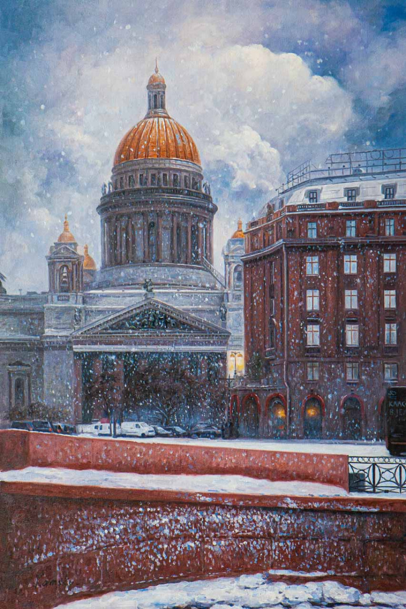 Исаакий в снежной пелене