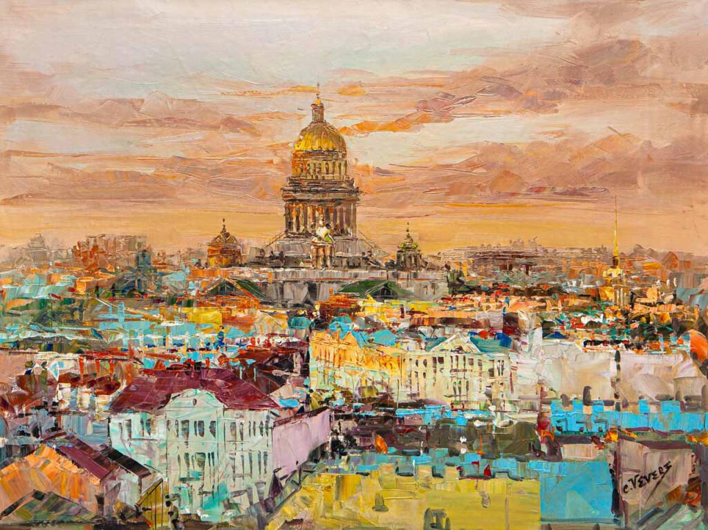 Касается закат любимых крыш. Питер