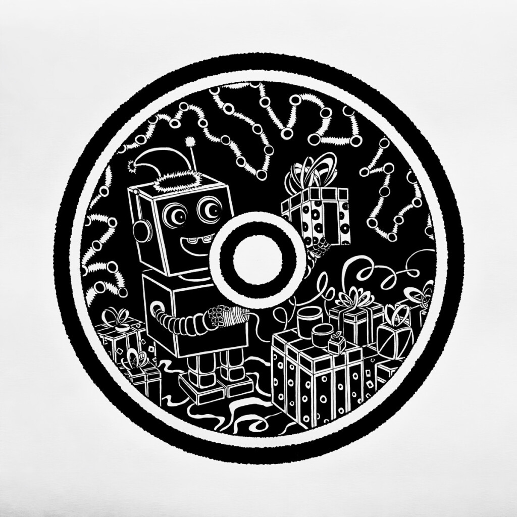 Время Рождества (2) Веселый робот упаковывает подарки