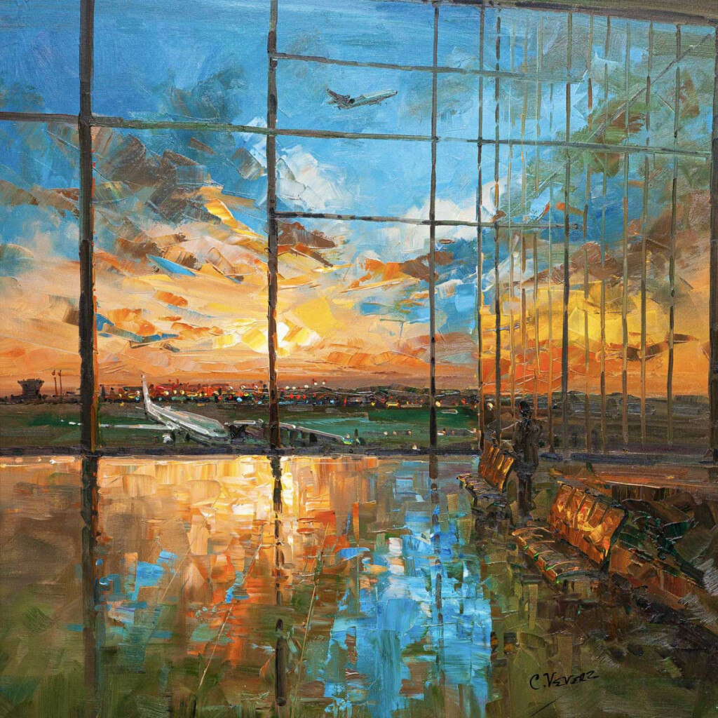 Самолёт. Улетая в закат