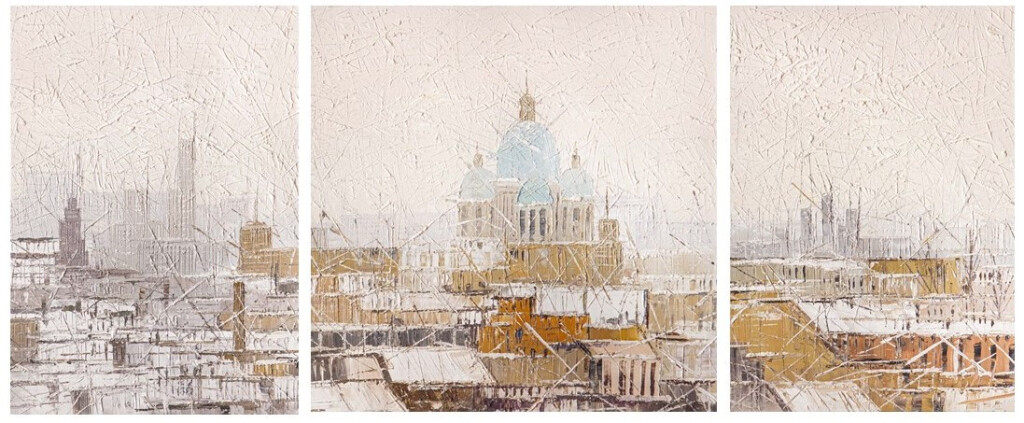 Вид на крыши Санкт-Петербурга с высоты птичьего полёта