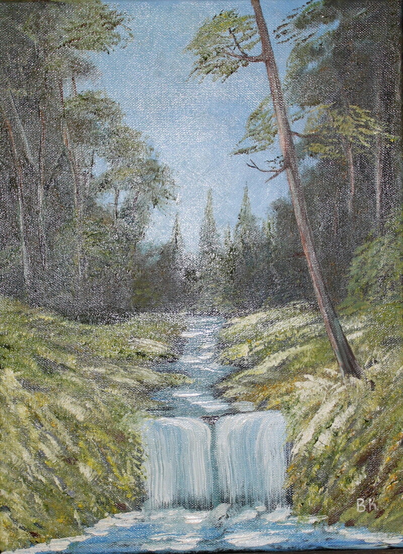 Водопад в лесу