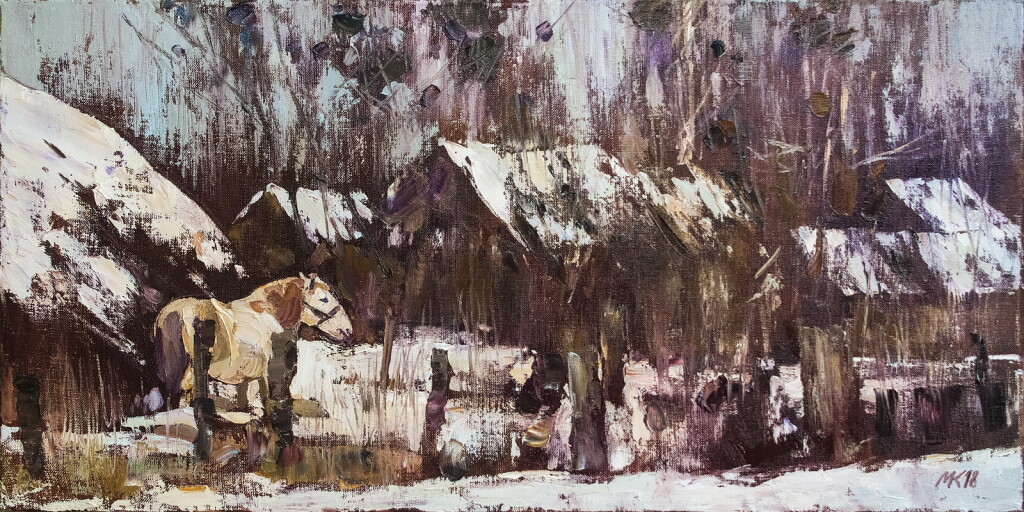 На прогулке.