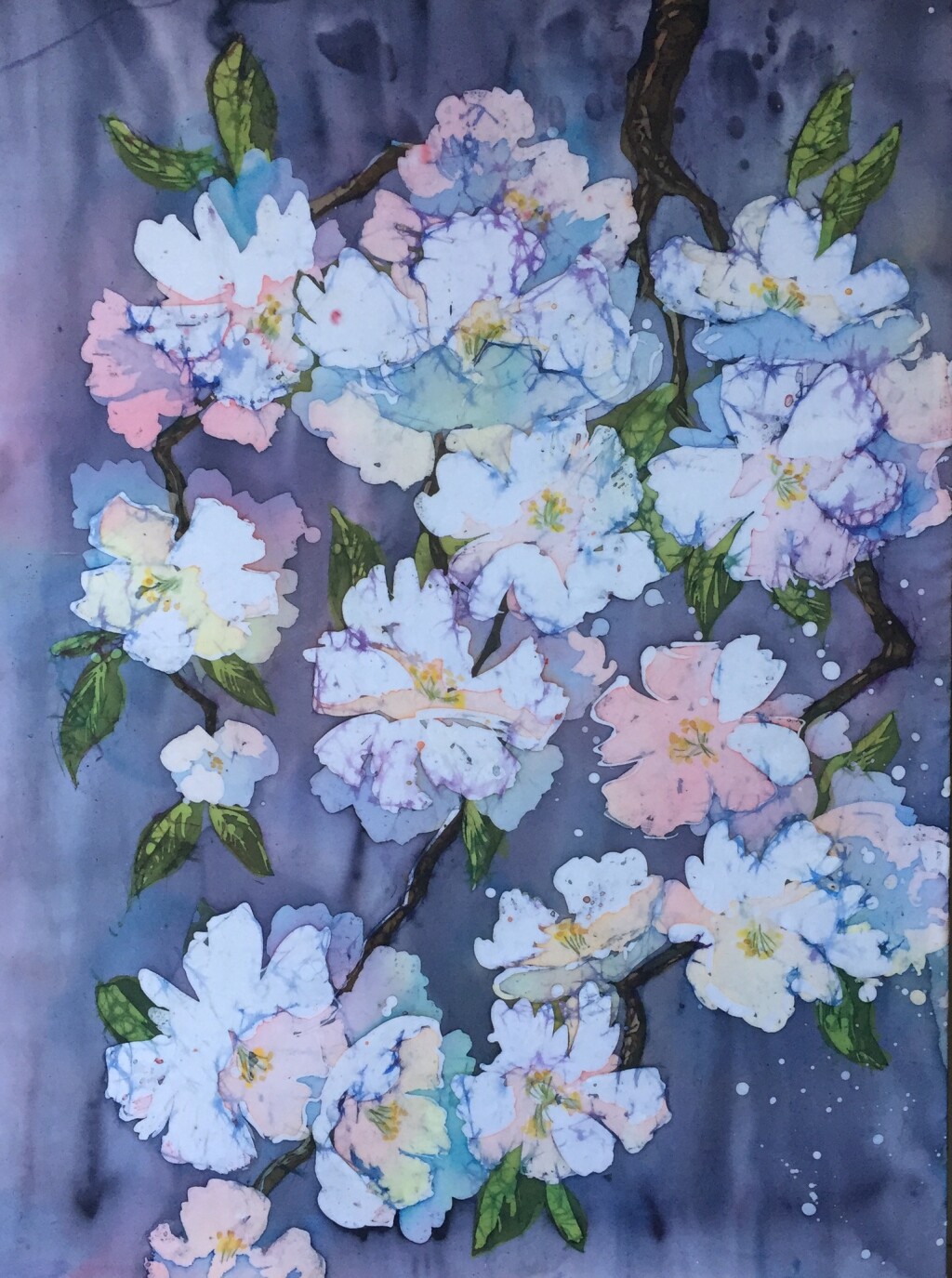 Ветка яблони на сером фоне