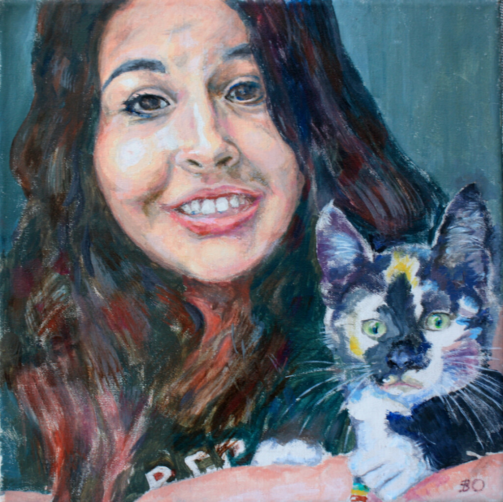 Дочь Лиза с котёнком