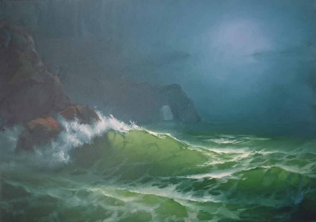 " Скала в ночи "