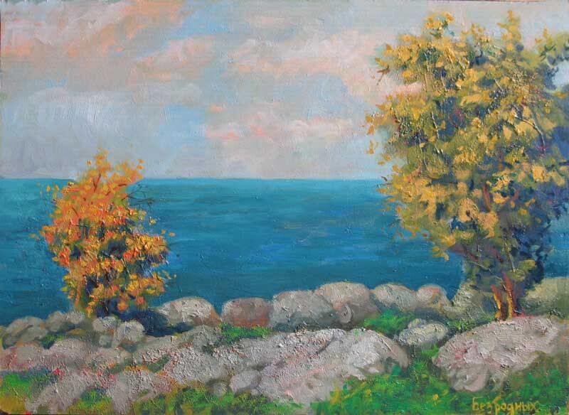 Море с крутого берега