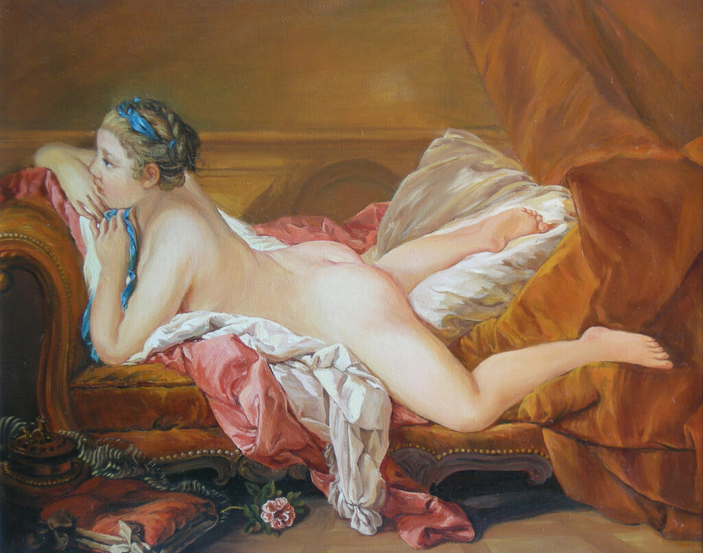Копия Франсуа Буше "Лежащая девушка"