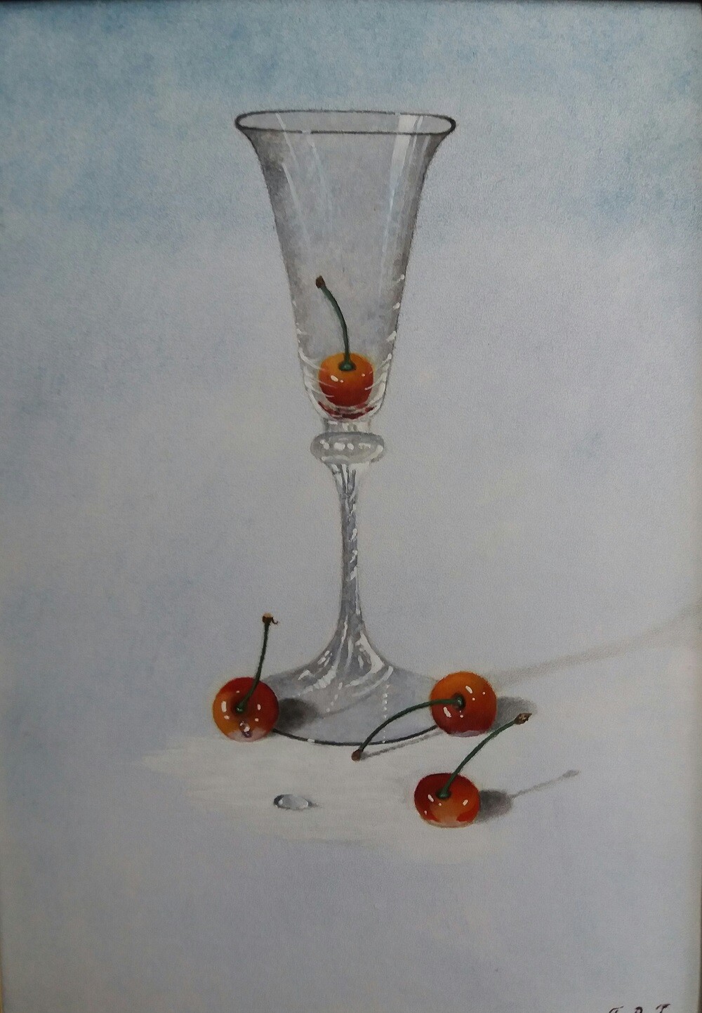 Бокал и черешня