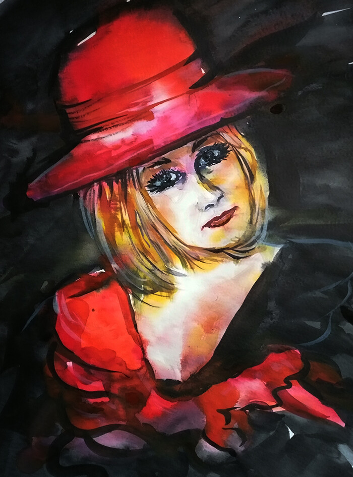 Дама в красном