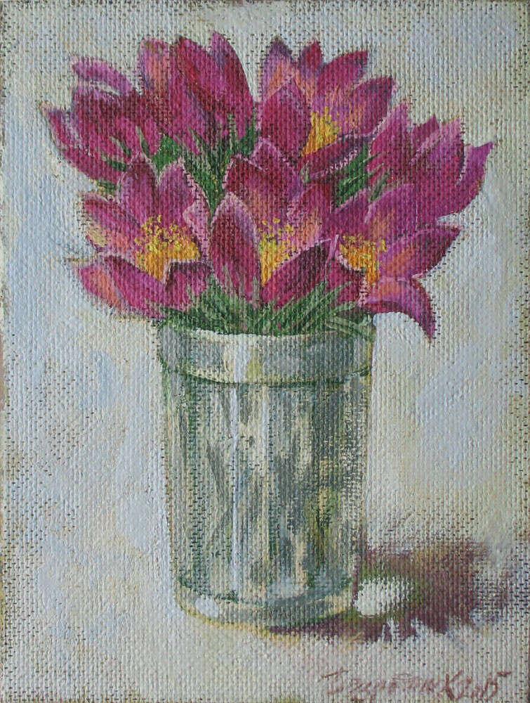 Лиловые подснежники18х24